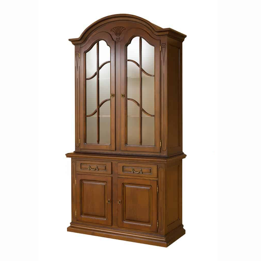	Bufet cu vitrină 2 uși Maria Lemn Masiv 122 x 54 x 223.5 cm - Descopera vitrinele din lemn masiv Mobila Premium