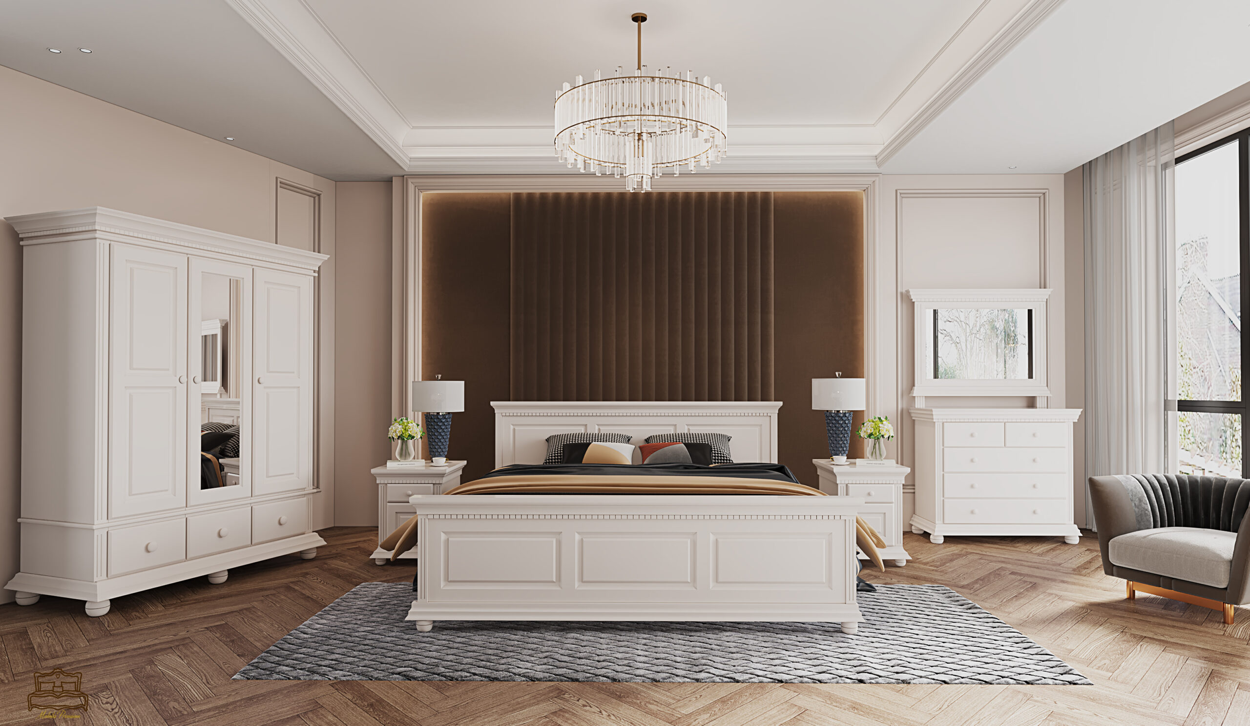 core Risky cure Dormitor Luxus Lemn Masiv, Alb I Mobila lemn moderna