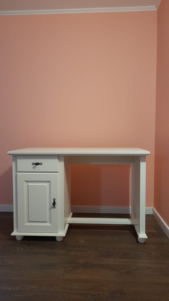 Birou Select lemn masiv, alb, 120 x 60 x 74 cm