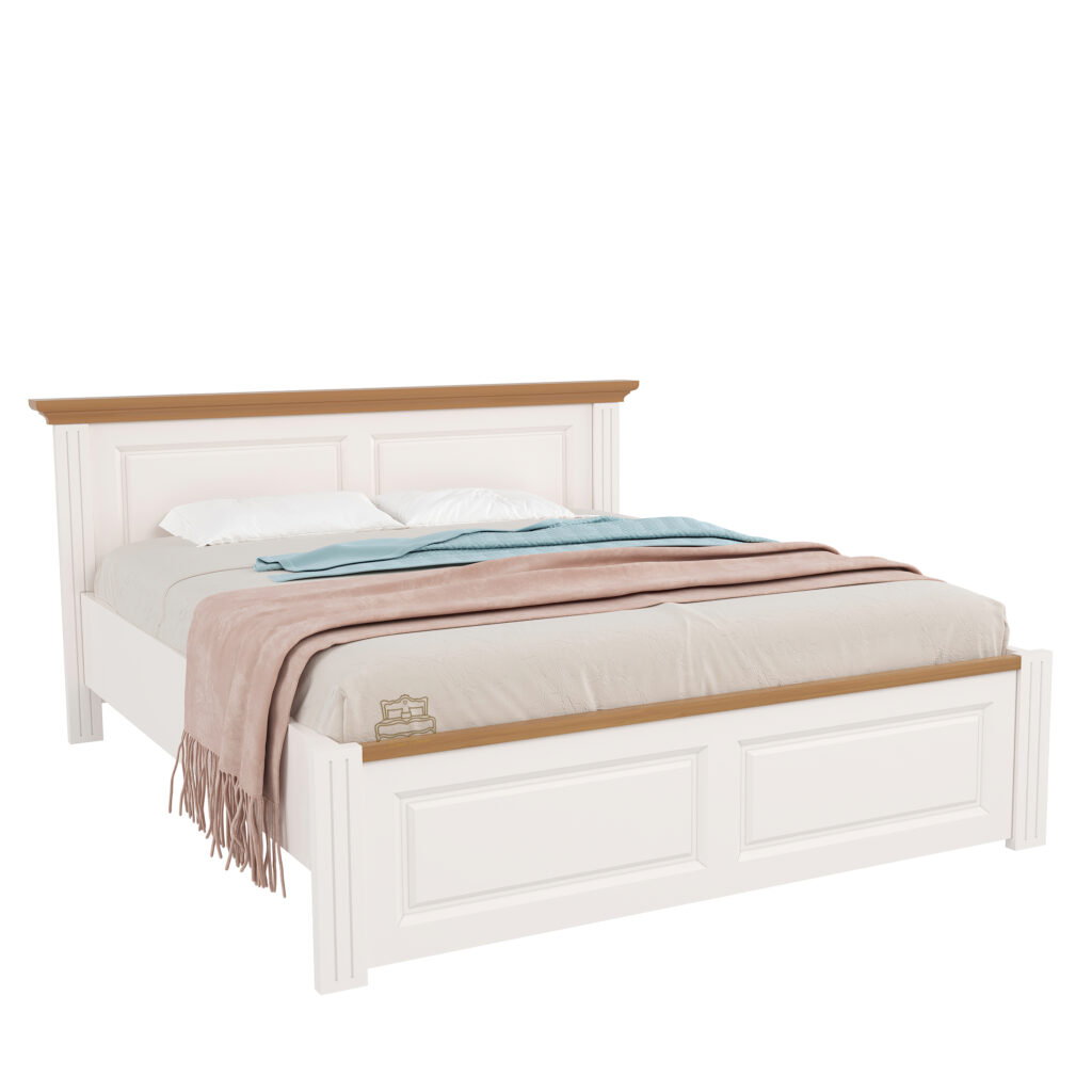 Pat Select 2 lemn masiv alb/natur, lux si rafinament într-un pat din lemn masiv